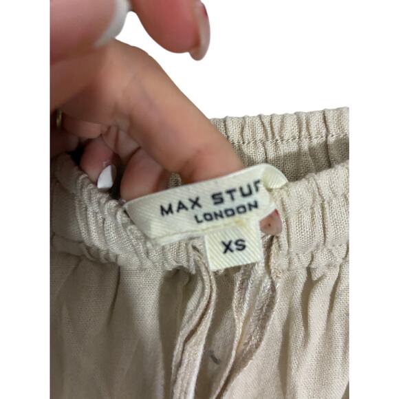 Max Studio London Linen Wide Leg Pant Minimalist Preppy Lagenlook Sustainable XS - Picture 4 of 5